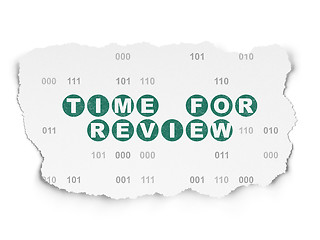 Image showing Timeline concept: Time for Review on Torn Paper background