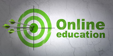 Image showing Learning concept: target and Online Education on wall background