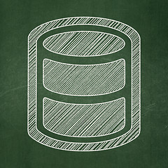 Image showing Software concept: Database on chalkboard background