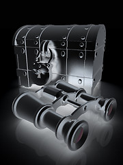 Image showing binoculars and chest