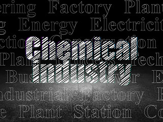 Image showing Manufacuring concept: Chemical Industry in grunge dark room