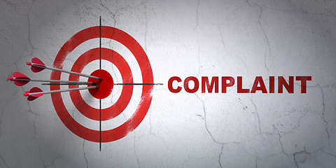 Image showing Law concept: target and Complaint on wall background