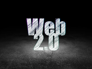 Image showing Web development concept: Web 2.0 in grunge dark room