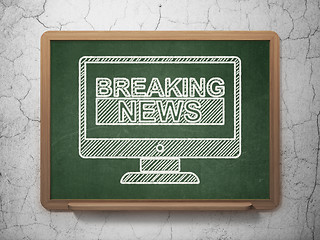 Image showing News concept: Breaking News On Screen on chalkboard background