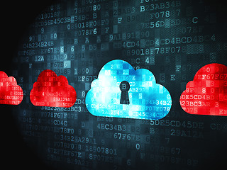 Image showing Cloud technology concept: Cloud With Keyhole on digital background