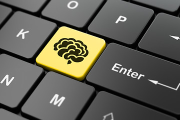 Image showing Science concept: Brain on computer keyboard background