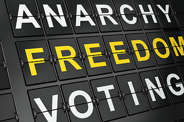 Image showing Politics concept: Freedom Of Speech on airport board background