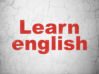 Image showing Studying concept: Learn English on wall background