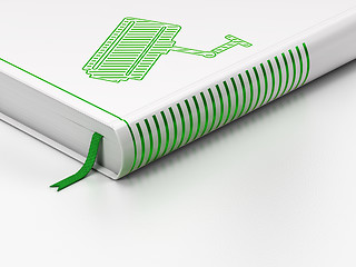Image showing Safety concept: closed book, Cctv Camera on white background