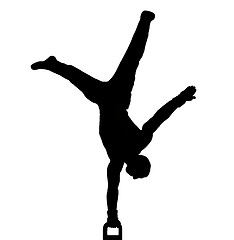 Image showing Silhouette of athlete