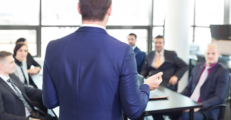 Image showing Corporate business team office meeting.