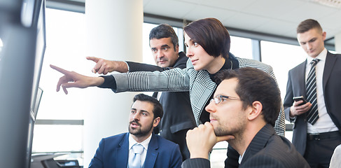 Image showing Business team working in corporate office.