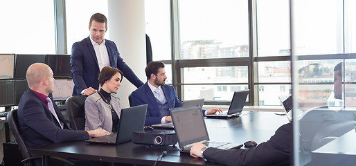 Image showing Business team working in corporate office.