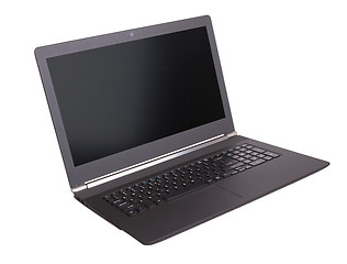 Image showing Laptop with black screen isolated