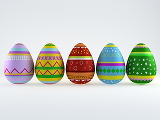 Image showing easter eggs chicken background