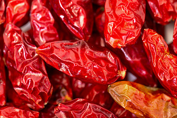 Image showing Heap of Dried Red Peppers Piri-Piri