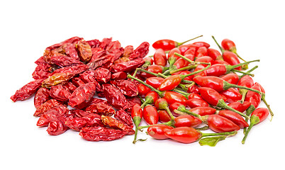 Image showing Heap of Ripe and Dried Red Peppers Piri-Piri