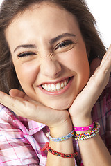 Image showing portrait of a beautiful young short haired woman