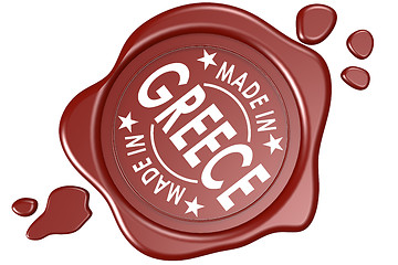 Image showing Made in Greece label seal isolated