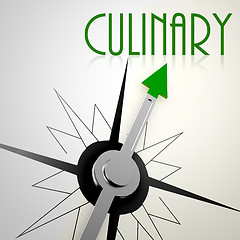 Image showing Culinary on green compass