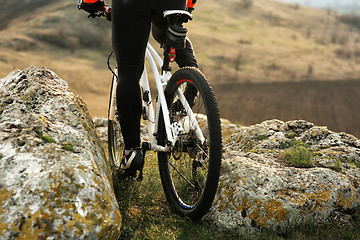 Image showing Man cyclist riding the bicycle