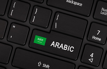 Image showing Enter button with flag Arabic - Concept of language