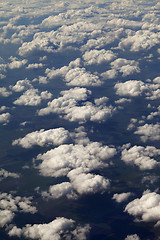 Image showing Top view on clouds and fields