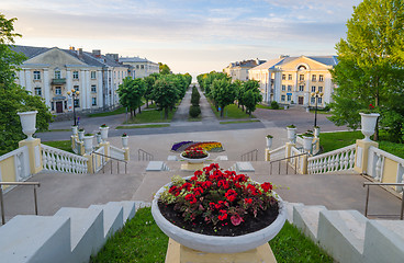 Image showing Stairs to the Promenade in Sillamae, Estonia