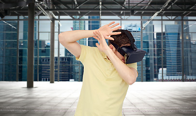 Image showing man in virtual reality headset or 3d glasses