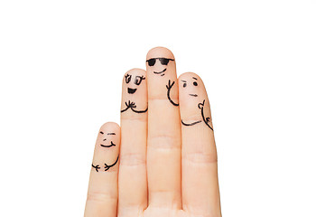 Image showing close up of hands and fingers with smiley faces