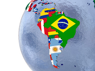 Image showing Political south America map
