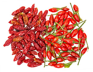 Image showing Heap of Ripe and Dried Red Peppers Piri-Piri