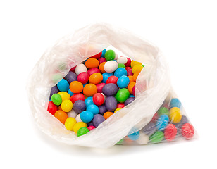 Image showing Plastic Bag with Multicolored Sweet Candy