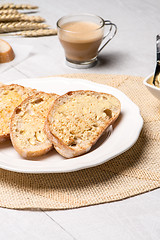 Image showing Breakfast table with toast