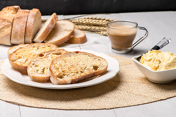 Image showing Breakfast table with toast