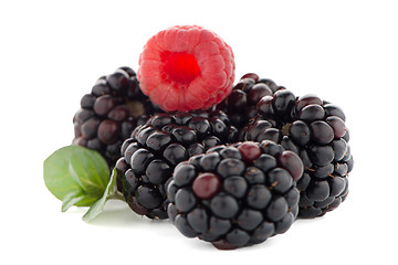 Image showing Raspberry with blackberry 