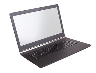 Image showing Laptop with white screen isolated