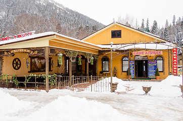 Image showing Dombay, Russia - 7 February 2015: Cafe \