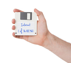 Image showing Floppy Disk - Tachnology from the past, isolated on white