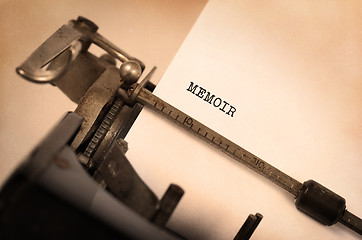 Image showing Vintage typewriter - Memoir