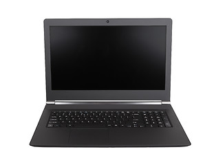 Image showing Laptop with black screen isolated