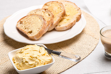 Image showing Breakfast table with toast