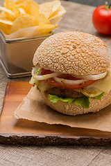 Image showing Homemade veggie burger