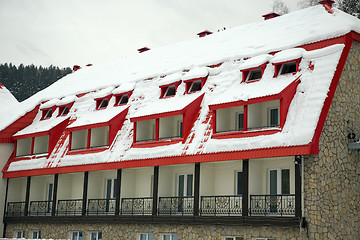 Image showing Snow-covered roof