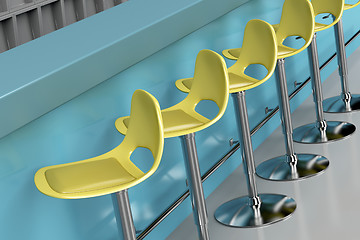 Image showing Stools in bar