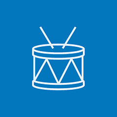 Image showing Drum with sticks line icon.