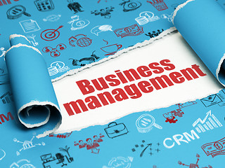 Image showing Finance concept: red text Business Management under the piece of  torn paper