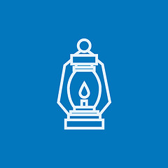 Image showing Camping lantern line icon.