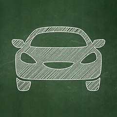 Image showing Travel concept: Car on chalkboard background