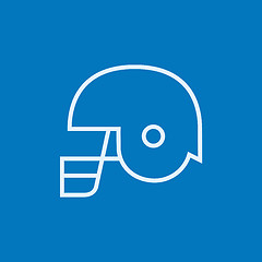 Image showing Hockey helmet line icon.